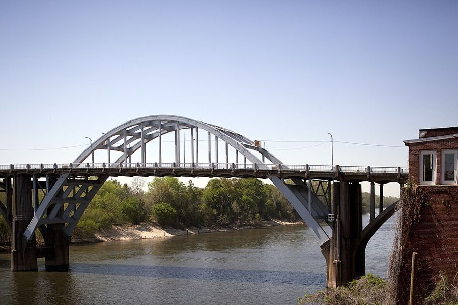 Edmund Pettus Bridge, Selma. Their Oscars performance was staged on a recreation of it